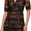 Adrianna Papell Apparel Women's VALE Dress Black, Size 14