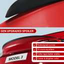 BASENOR Performance Spoiler for 2017-2023 Tesla Model 3 Upgraded Gen 2 ABS Rear Trunk Wing Lip Proprietary Design Model 3 Accessories Easy Install with High-Bond Tape[No Drilling] Matte Black