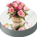 JAMBALAY 12" Round Mirror Centerpieces for Tables, Set of 12 Glass Mirror Table Centerpieces, Circle Glass Mirror Trays, Mirror Candle Plates for Wedding Decorations and Party