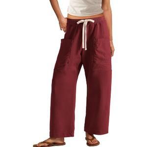 Panadila Women Wide Leg Pants Drawstring Barrel Sweatpants Baggy Cargo Pants Lounge Trousers with Pockets, Size: M