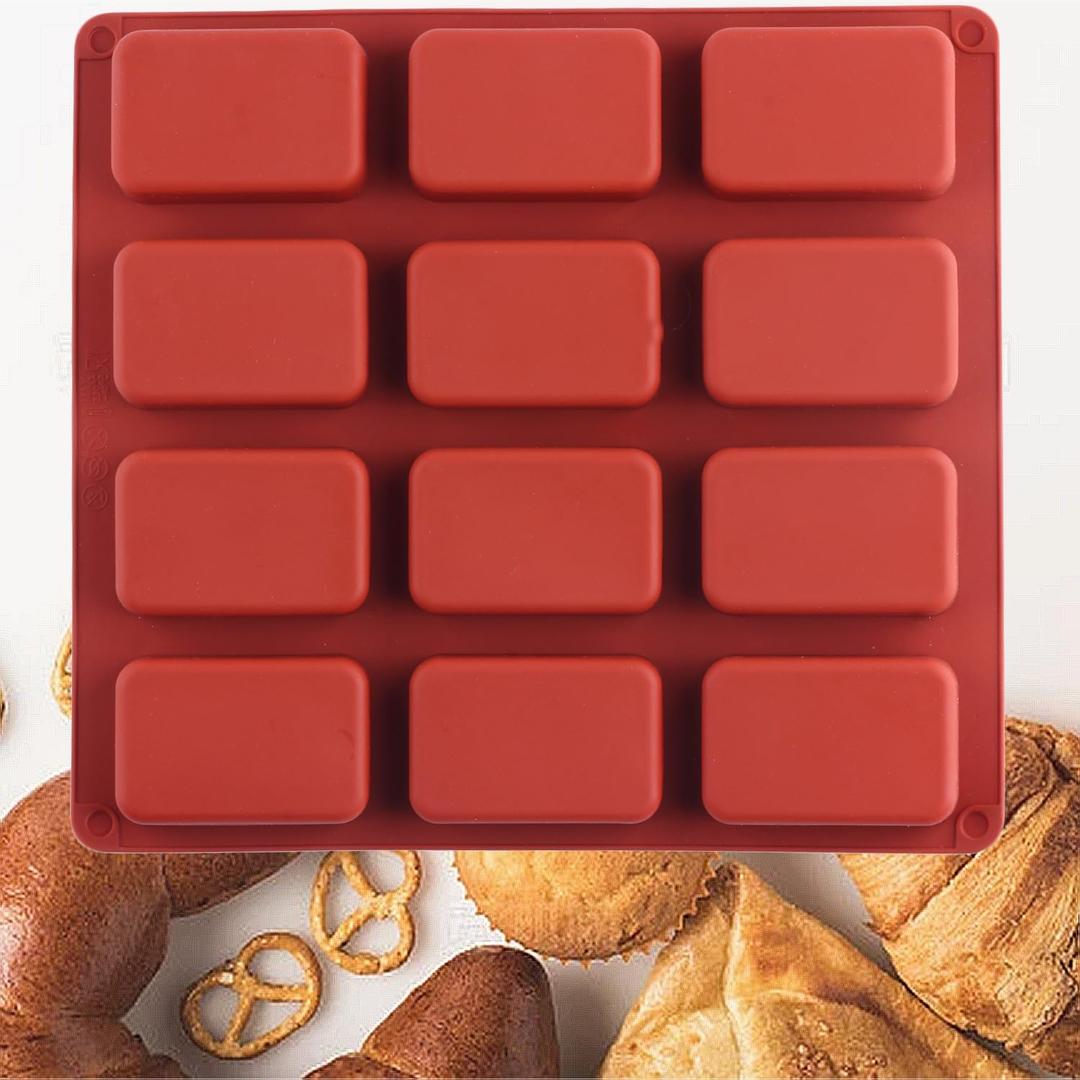 12-Cavity Silicone Thick Chocolate Bar Molds Chocolate Bar Mold Deep