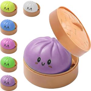 Dumpling Squishy Stress Balls Fidget Sensory Toy Mystery Dumpling Squishy Soft Squeeze Decompression Dough for Adults (Purole-b)