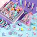 Capoda 122 Pcs Mermaid Party Favors for Girls Mermaid Theme Bracelets Keychains Pin Badges Stampers Rings Stickers Organza Bags for Piata Stuffers Goodie Bag Fillers Birthday Decorations Supplies