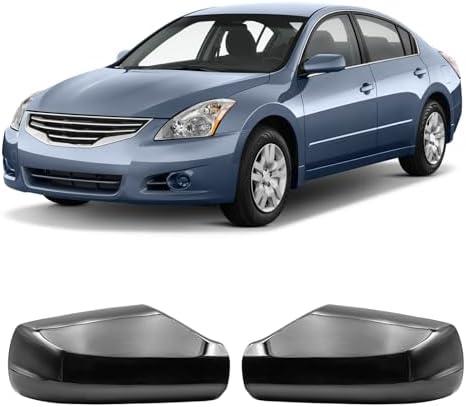 KYYET Gloss Black Side Mirror Cover Cap Fits For 2007 2008 2009 2010 2011 2012 Nissan Altima 2.5L Replace 96302-JB13E 96301-JB13E