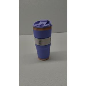 Volhoply 13 oz Stainless Steel Insulated Travel Coffee Mug with Fip Lid Bulk 1 Pack,Reusable Double Wall Vacuum Metal Coffee Cup,Portable Leak Proof Thermal Tumbler for Hot & Cold Drinks(Purple,1)