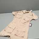 Halfword Women's Sexy Bodycon Romper Zip Up Solid Color Short Pants One Piece Jumpsuits Clubwear with Multiple Pockets Khaki Small