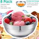 Funnymoom 8 Pack 24 oz Stainless Steel Bowls Double Walled Insulated Soup Ice Cream Metal Mixing Nesting Bowls for Serving Soup Rice Cereal (304 Stainless Steel)