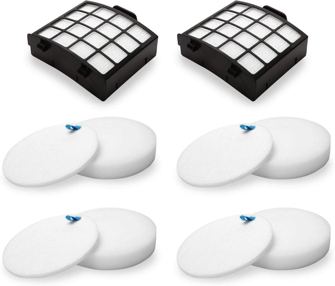 Colorfullife AZ2002 Vacuum Filter Replacement Kit for Shark Vertex DuoClean PowerFin Upright Vacuum AZ2000, AZ2000W, AZ2002, Replace XHFAZ2000, XFFKAZ2000, 2 Post-Motor Filters, 4 Foam Felt Filters