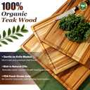 XXL Teak Wood Cutting Board for Kitchen 24" Extra Thick Butcher Block