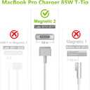 Mac Book Pro Charger 85W Mag 2 T-Tip Power Adapter,Compatible with Retina Display (13/15-inch Mac Book Pro Models introduced in 2012 Through 2017)
