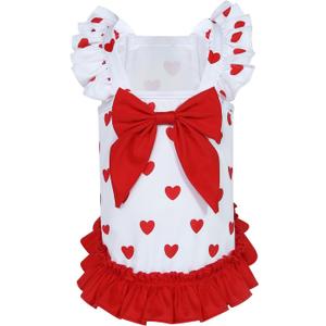 Dog Red Sweat Heart Birthday Party Outfit Clothes Fleece Medium Large Puppy Pet Clothing Size XS S M L XL