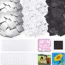 100 Sets 50mm/ 2 Inch Button Press Supplies Square Button Parts DIY Fridge Magnets Craft Set Including Magnet, Metal Cover, Plastic Back Cover, Pins, Transparent Film, Blank Paper (Plastic)