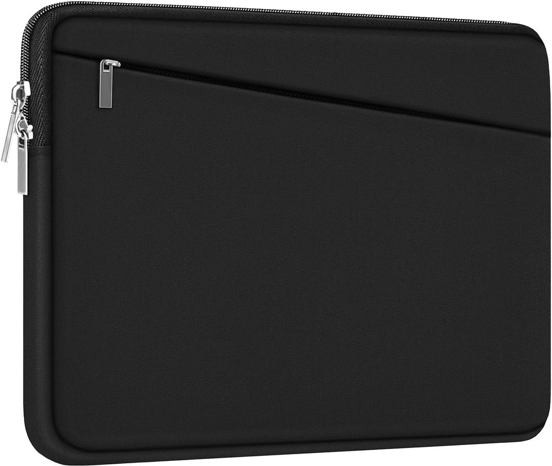 15.6 inch Laptop Sleeve, Durable Computer Carrying Bag Protective Case Briefcase Handbag with Front Pocket, Slim Cover for 15-16 Inch HP, Dell, Lenovo, Asus, Notebook, Black