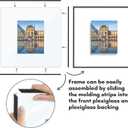 Americanflat 20x20 Floating Picture Frame with Shatter-Resistant Glass - Ideal for 8x10 Photos - Slide-In Photo Frame - Fusion Float Collection - Floating Frames for Wall Display - Black