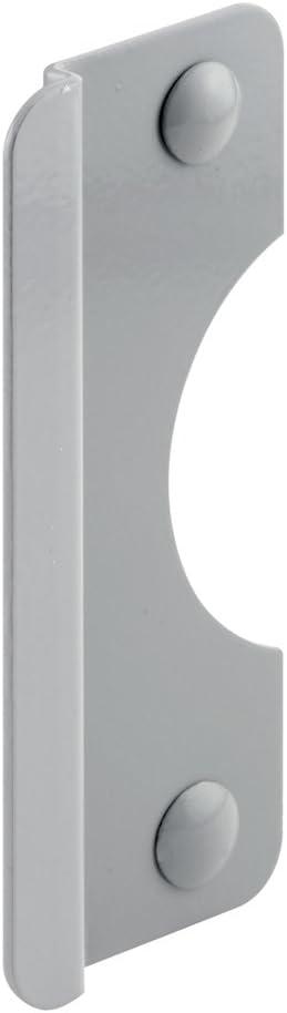 Prime-Line U 9509 Steel Latch Guard Plate Cover for Out-Swinging Doors, 6 Inch Cover with 5/16 Inch Offset, Gray, Set of 1