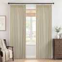 Pinch Pleated Full Blackout Curtains for Bedroom & Living Room, Lightweight Thermal Insulated Blackout Window Curtains & Drapes 90 Inches Long, 2 Panels Set(40" W x 90" L, Cream)