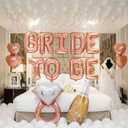 Rose Gold Bridal Shower party decorations pearl White balloons Bridal Veil BRIDE TO BE Balloons Sash with Diamond Ring Heart Champagne Balloons Bridal Veil for Bachelorette Party Supplies