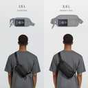 Tomtoc 1.5L Sling Bag with RFID Blocking, Crossbody Bag Minimalist Chest Shoulder Pack for Men and Women, Water-resistant Lightweight Casual Waist Fanny Pack for Travel, Daily Use