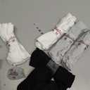 coskefy Womens Underwear Cotton Hipster Panties Low Rise Breathable Ladies Bikini Undies 6 Packs (Medium, 2black-2white-2gray)