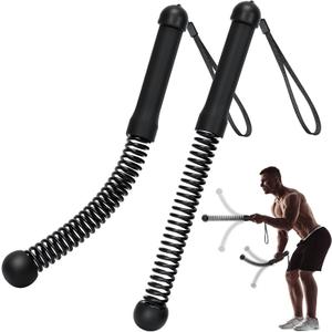 TRELC Upgrade Weighted Ropeless Battle Ropes, 2PCS Cordless Battle Rope for Home Gym, HIIT, Strength, Quiet Portable Training Rope, Workout Ropes Versatile Fitness Equipment for Men Women (Black)