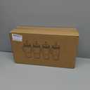 OTOB 4 Pack Glass Tumbler with Straws and Lids, 24oz Iced Coffee Mason Jar Cups, Clear Tumblers with Handle Bamboo Lid, Wide Mouth Boba Drinking Water Glasses for Smoothies Beer Juice Tea Soda Fruit