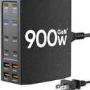 USB Charging Station (900W),12-Port USB C Charger Block with Dual 100W PD USB-C Fast Charging Station Hub for MacBook Pro/Air/All iPad Phone 17/16 15/14/13/Pro Max/Samsung Galaxy Note (Black)