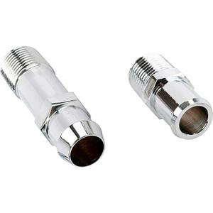 Repl. Short/Long Chrome Heater Hose Fitting Kit, 3/4 Inch Hose
