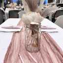 10 Pack Dusty Pink Cheesecloth Table Runner 6FT Boho Gauze Fabric Table Runner Vintage Rustic Sheer Runners for Wedding Party Bridal Baby Shower Long Table Decorations