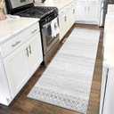 Hallway Runner Rug 2x6, Ultra Soft Light Grey Moroccan Distressed Kitchen Runner Rug with Rubber Backing, Washable Low-Pile Boho Runner Rugs for Bedroom Bathroom Laundry Room