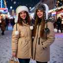 Women Faux Fur Trapper Hat with Pompoms Warm Classic Ear Flaps Fuzzy Bobble Cap Warm Outdoor Ski Snow Cap for Women and Men