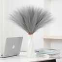 50pcs 22" Grey Pampas Grass - Faux Pampas Grass Decor Pompas Floral Arrangement and Vase Filler for Boho Home Wedding Mothers Day Decoration