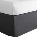 Todays Home Classic Tailored Bed Skirt Dust Ruffle, Cotton Blend Design, 14" Drop Length, Full, Grey