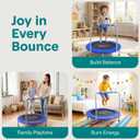 SereneLife 36″ Foldable Mini Trampoline for Kids - Compact Fitness Rebounder with Foam Handle - Safe, Stable Exercise Trampoline with 330lbs Max Load for Indoor/Outdoor Active Play & Exercise