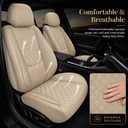 CAR SEAT COVERS, PREMIUM NAPPA LEATHER SEAT COVERS FOR CAR, FULL SET | 5-SEAT WATERPROOF WITH LUMBAR SUPPORT, BREATHABLE PERFORATED DESIGN, AIRBAG COMPATIBLE, EASY TO CLEAN FOR CARS, SUVS, AND TRUCKS.