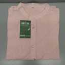 Women's Mandarin Collar Button-Down Shirts Casual Cotton Long Sleeve Blouses, S