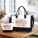 Abbylike Retirement Gifts Tote Bag for Women 2025 Vintage Groovy Retirement Women Farewell Going Away Gifts for Coworker Teacher Nurses Boss Friends Mom Grandma Retirees