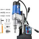 ZELCAN Mag Drill Press with 6 Drill Bits, 1550W Portable Magnetic Press with 2" Boring Diameter, 0-580 rpm Stepless Speed & Reversible Direction, 2922 lbf Power Magnetic