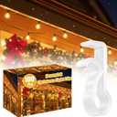 Honeydak 100 Pcs Soffit Hooks Christmas Roof Lights Clip for Hanging String Lights Outdoor Plastic Gutter Clips Xmas Decorative Lighting Hangers for Shingles Eaves Roof Gazebo