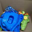 HYES Water Table for Toddlers 3-5, 3-Tier Kids Splash Sand Table Water Toys with Umbrella, Rain Showers Splash Pond for Outdoor Beach Backyard Summer, Activity Sensory Playset for Boys Girls, Blue