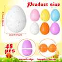 PullCrease 48 Pcs Speckled Easter Eggs 2.24" Colorful Plastic Eggs Empty Fillable Decorations for Bowl and Vase Filler for DIY Spring Party Favor for Kids and Easter Decorations Vase Decorating
