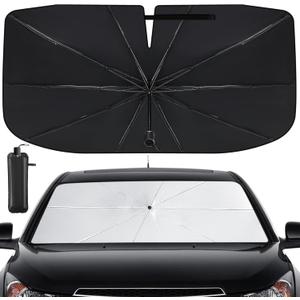Windshield Sun Shade Umbrella - Car Sun Shade Windshield, Foldable Car Window Shades, Reflector Sunshade Offers Ultimate Sun Protection for Hatchback, Truck, SUV, MPV (Silver(55"x31.5"))