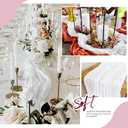12 Pack White Cheesecloth Table Runner 17x108 Inch Semi Sheer Boho Gauze Cheese Cloth Fabric Table Runners, for Wedding Party Baby Shower Birthday Home Decor Garden Farmhouse