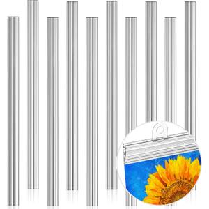 ReliThick 10 Pcs 48 Inch Poster Hanger Frame Hanging Rails for Posters Clips Signs Maps Picture Holder Plastic Tapestry Banner Art Wall Display(Clear)