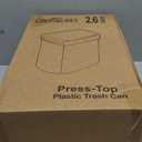 CEROELDA 3 Pack Bathroom Trash Can with Lid, 10L/2.6 Gal Small Garbage Can with Press Top Lid, Slim Plastic Waste Basket for Toilet, Office, Bedroom (White, 3 Pack)