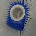 Pool Brush Head with Pool Vacuum Head for Inground & Above Ground Pools, Round Heavy Duty Scrubber Pool Broom Cleaning Nylon Brush with 1/4" or 1/2" Swivel Hose Connection, No Pole (Blue)