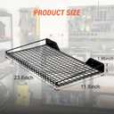 Wallmaster Heavy Duty Garage Wall Shelving 4 Pack 23.6"x11.8" Metal Wire Shelves Wall Mount Mesh Storage Rack for Garage, Office, Basement and Kithcen, max Load 65 lbs (Black)