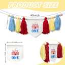 1st Birthday High Chair BannerWood Bead Tassel GarlandFirst Party Tassel BannerBirthday Photo BackdropWall Hangings Decorative for Kids Bedroom Nursery (RedCarnival)