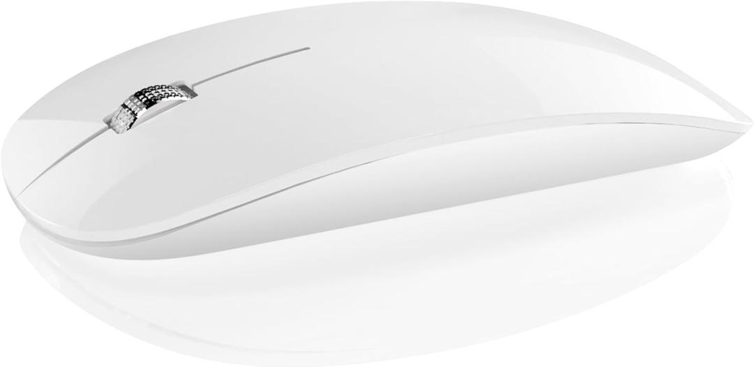 DC Wireless Mouse, 5 in 1 Bluetooth USB C Rechargeable Mouse for Laptops Disktops Tablets Compatible with Apple MacBook Pro/Air iPad iMac Surface Chromebook Computer (White)