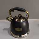 Tea Kettle -3.0 Quart Tea Kettles Stovetop Whistling Teapot Stainless Steel Tea Pots for Stove Top Whistle Tea Pot (Black)