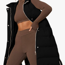 Inorin Womens Down Vest with Stand Collar Thick Hooded Sleeveless Long Coats Jacket L